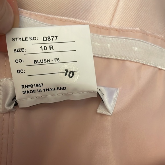 New Alfred Sung STRAPLESS SATIN COLUMN DRESS WITH BACK SLIT IN BLUSH Maxi 10R - Picture 6 of 6